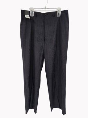 Claiborne Mens Flat Front Dress Pants W36 L30 Mediterranean Terrace Black
